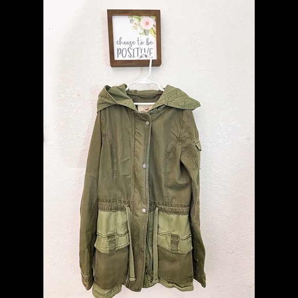 Hollister Jackets & Blazers - Hollister Full-Zip Hooded Military Jacket